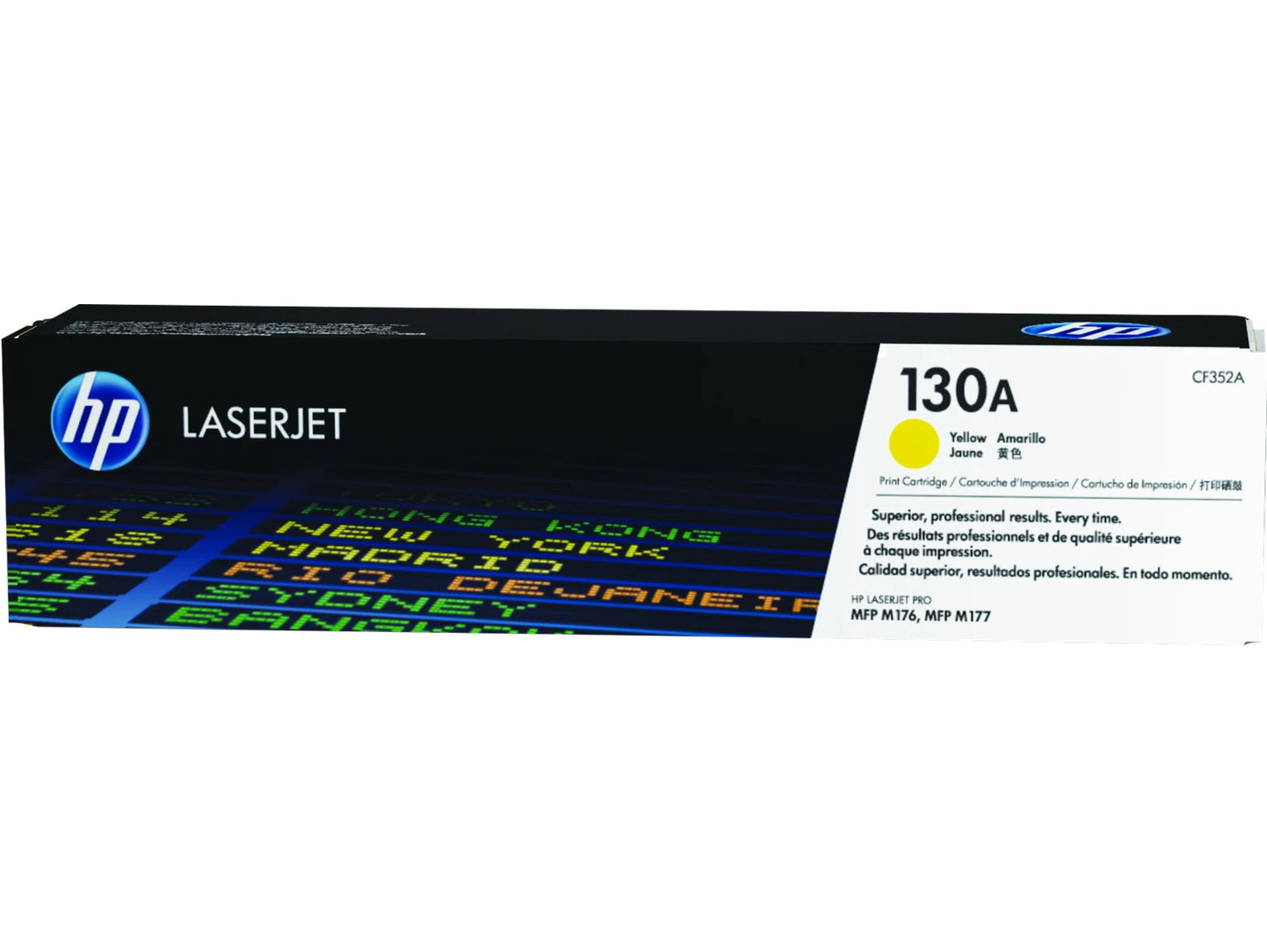HP 130A Yellow Original LaserJet Toner Cartridge, ~1,000 pages, CF352A