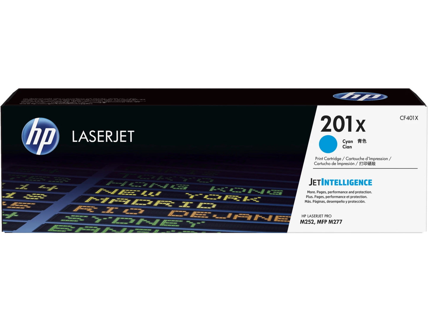 HP 201X High Yield Cyan Original LaserJet Toner Cartridge, ~2,300 pages, CF401X