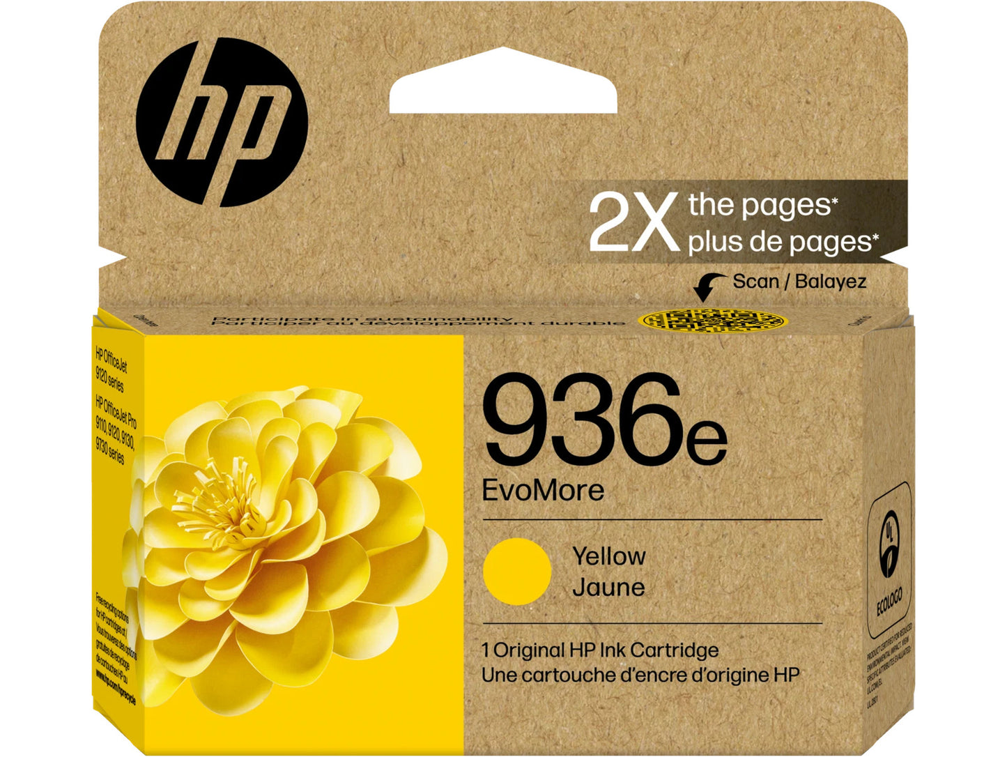 HP 936e EvoMore Yellow Original Ink Cartridge, 1,650 pages, 4S6V5LN