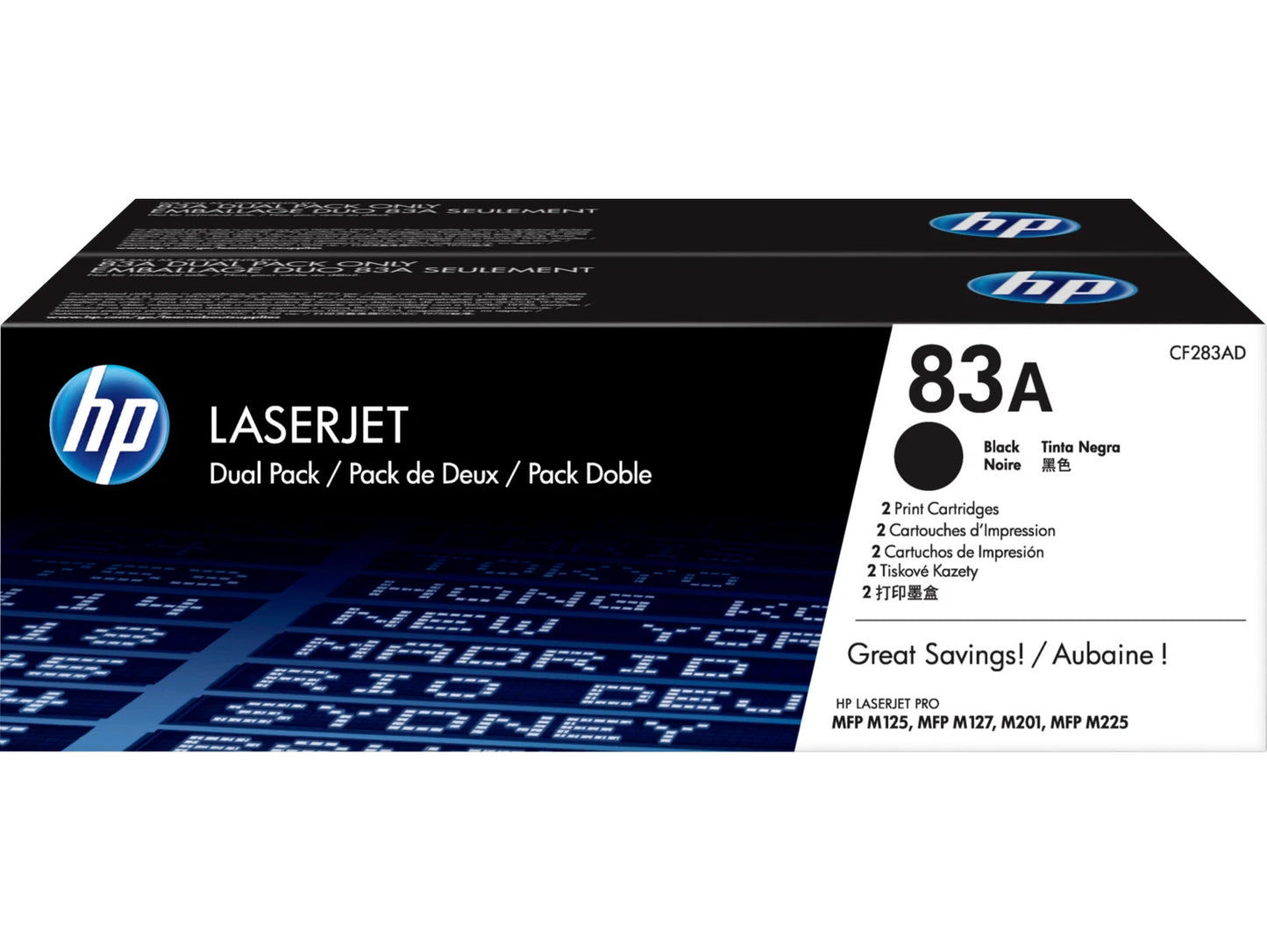 HP 83A 2-pack Black Original LaserJet Toner Cartridges, Per cartridge: 1,500