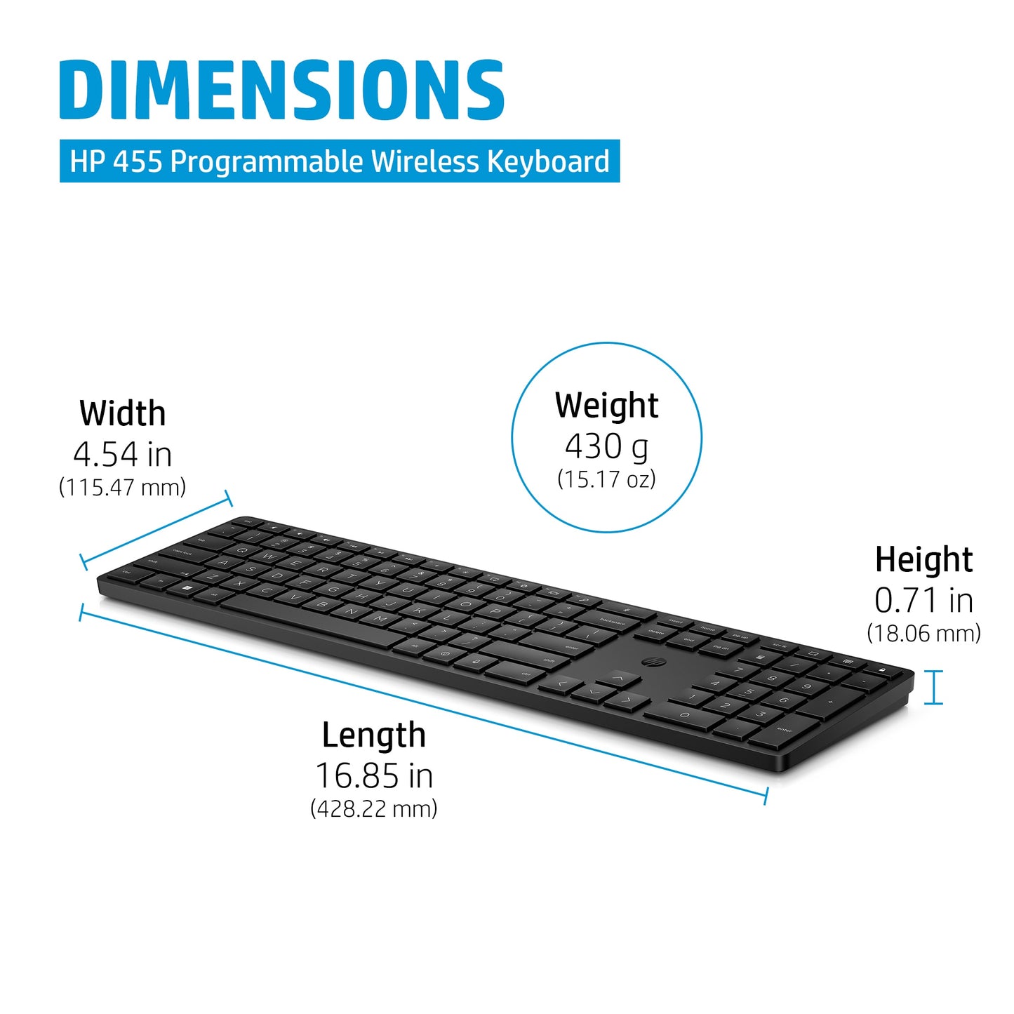 HP 455 Programmable Wireless Keyboard for business