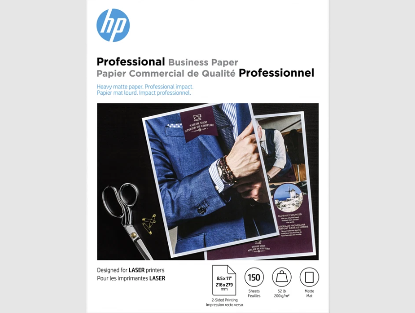 HP Professional Business Paper, Matte, 52 lb, 8.5 x 11 in. (216 x 279 mm), 150