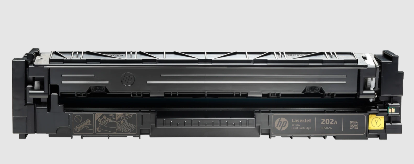 HP 202A Yellow Original LaserJet Toner Cartridge, ~1,300 pages, CF502A