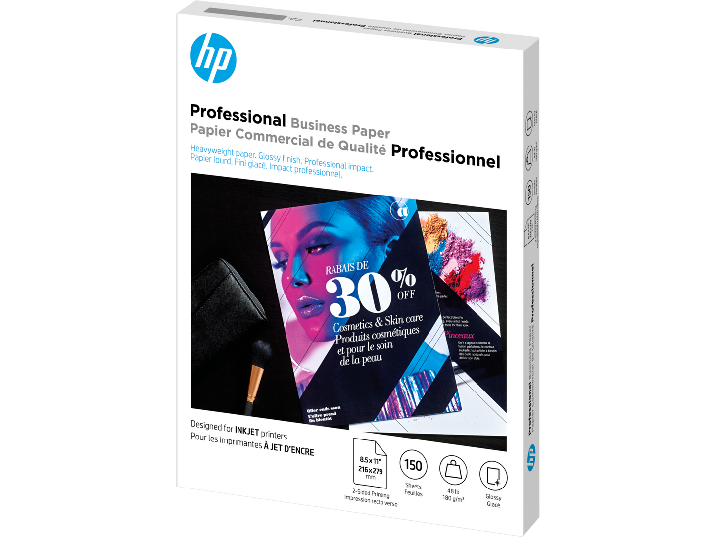 HP Professional Multi-use Glossy FSC Paper 180 gsm-150 sht/Letter/8.5 x 11 in