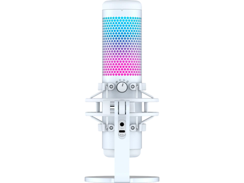 HyperX QuadCast S - USB Microphone (White-Grey) - RGB Lighting