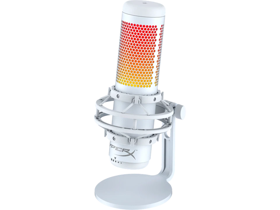 HyperX QuadCast S - USB Microphone (White-Grey) - RGB Lighting