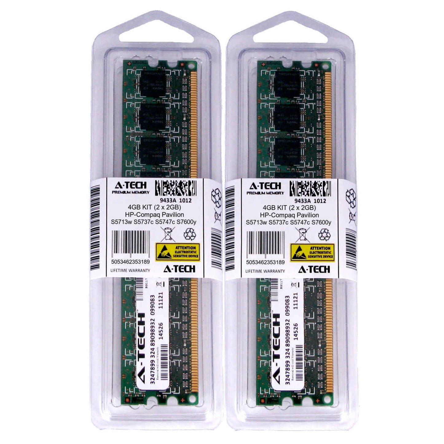 4GB KIT 2 x 2GB HP Compaq Pavilion S5713w S5737c S5747c S7600y Ram Memory