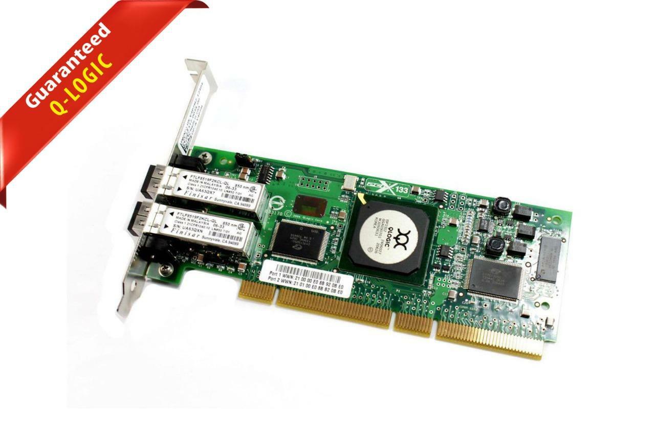 QLogic FTLF8519F2KCL-QL Fiber Channel PCI-X 2Gbps Server Dual Port Cards V4P7M