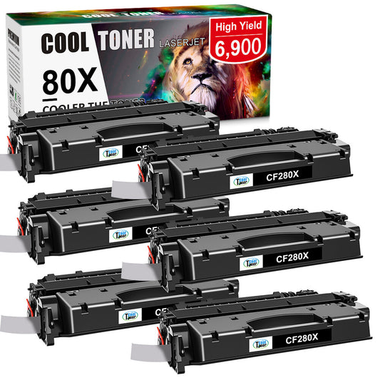 6PK Black CF280X 80X Toner For HP LaserJet Pro 400 M401dn M401dw M401dne M425dn