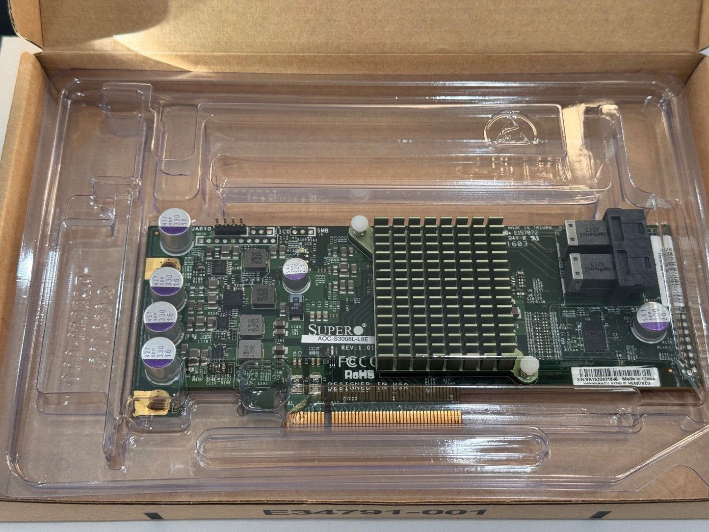 Supermicro AOC-S3008L-L8E 12Gbps SAS-3 HBA P16 RAID No Brackets (NOT FOR HOME PC)