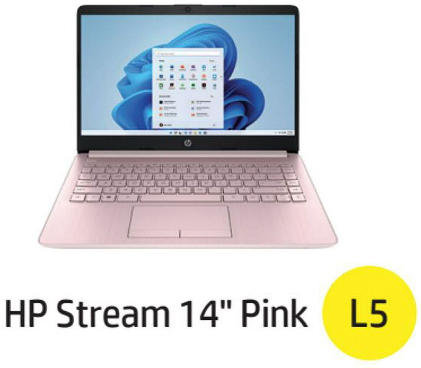 HP Stream Laptop 14" Micro-Edge HD Celeron N4120 16GB 64GB eMMC Cam Win11S Pink