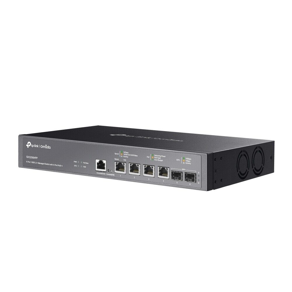 TP-Link SX3206HPP | Omada 6-Port 10GbE L2+ Managed Switch | 4* 10GbE PoE++ Ports