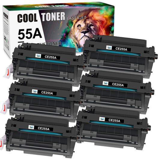 6 Pack CE255A CE255 For HP 55A Laserjet P3015 Pro MFP M521dn Laser Printer Toner