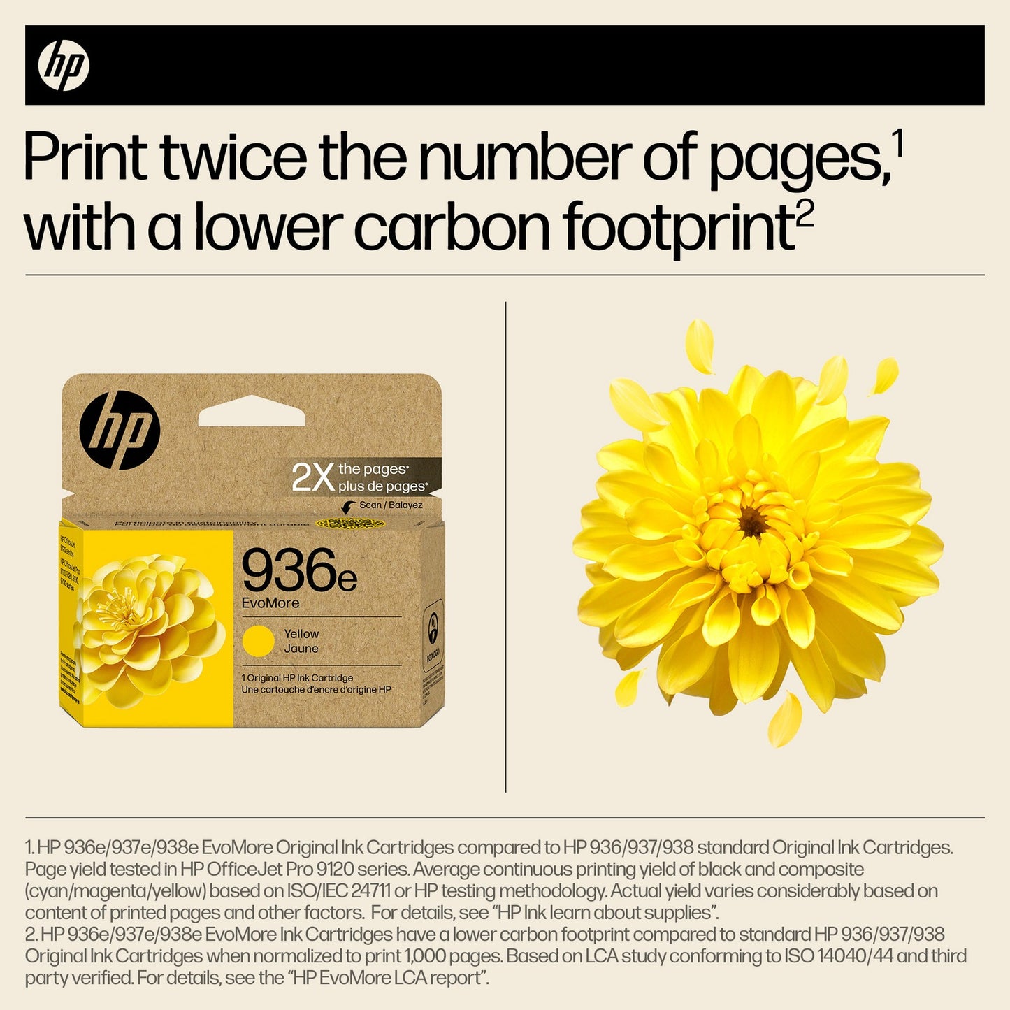 HP 936e EvoMore Yellow Original Ink Cartridge, 1,650 pages, 4S6V5LN