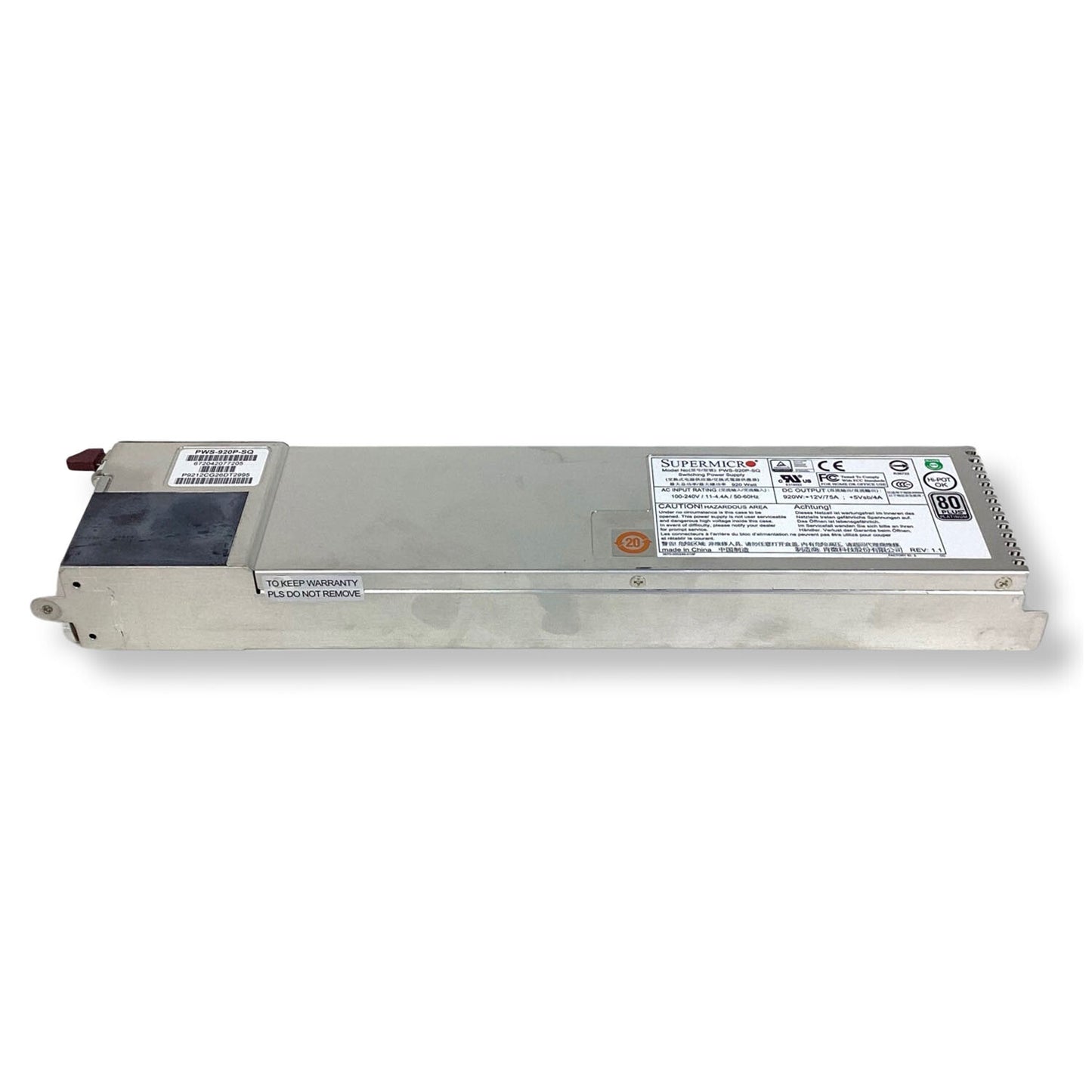 SuperMicro PWS-920P-SQ 920W Redundant 1U 80+ Platinum Switching Power Supply