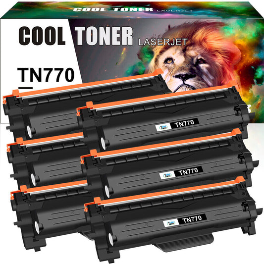 6 Pack TN 770 High Yield Toner Compatible With Brother MFC-L2750DW HL-L2370DW XL