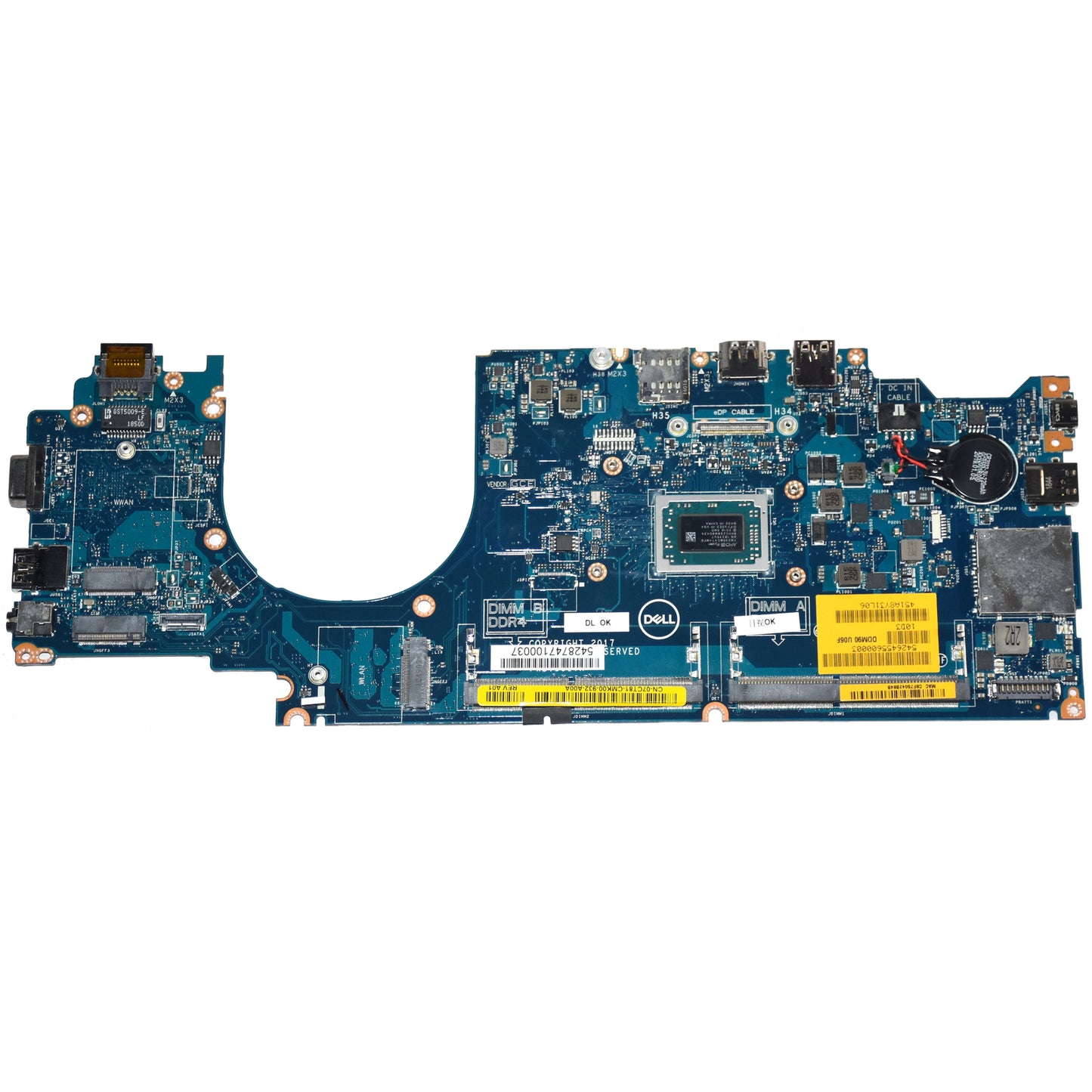 Dell Latitude 5495 Ryzen 3 Pro 2300U 4-Core 2GHz DDR4 Motherboard 7CT81 LA-F381P
