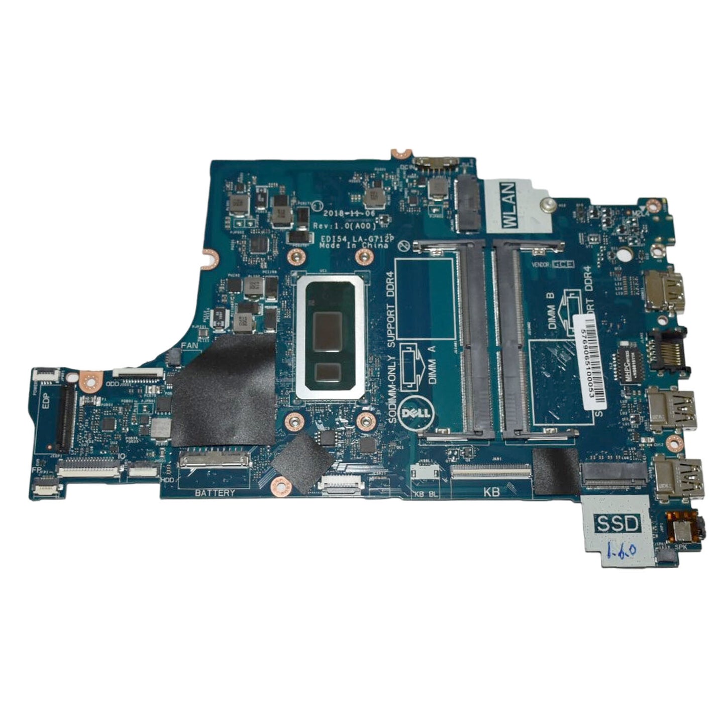 Dell Inspiron 15 3580 Motherboard i5-8265U 1.6GHz Quad Core DDR4 LA-G712P 14X91