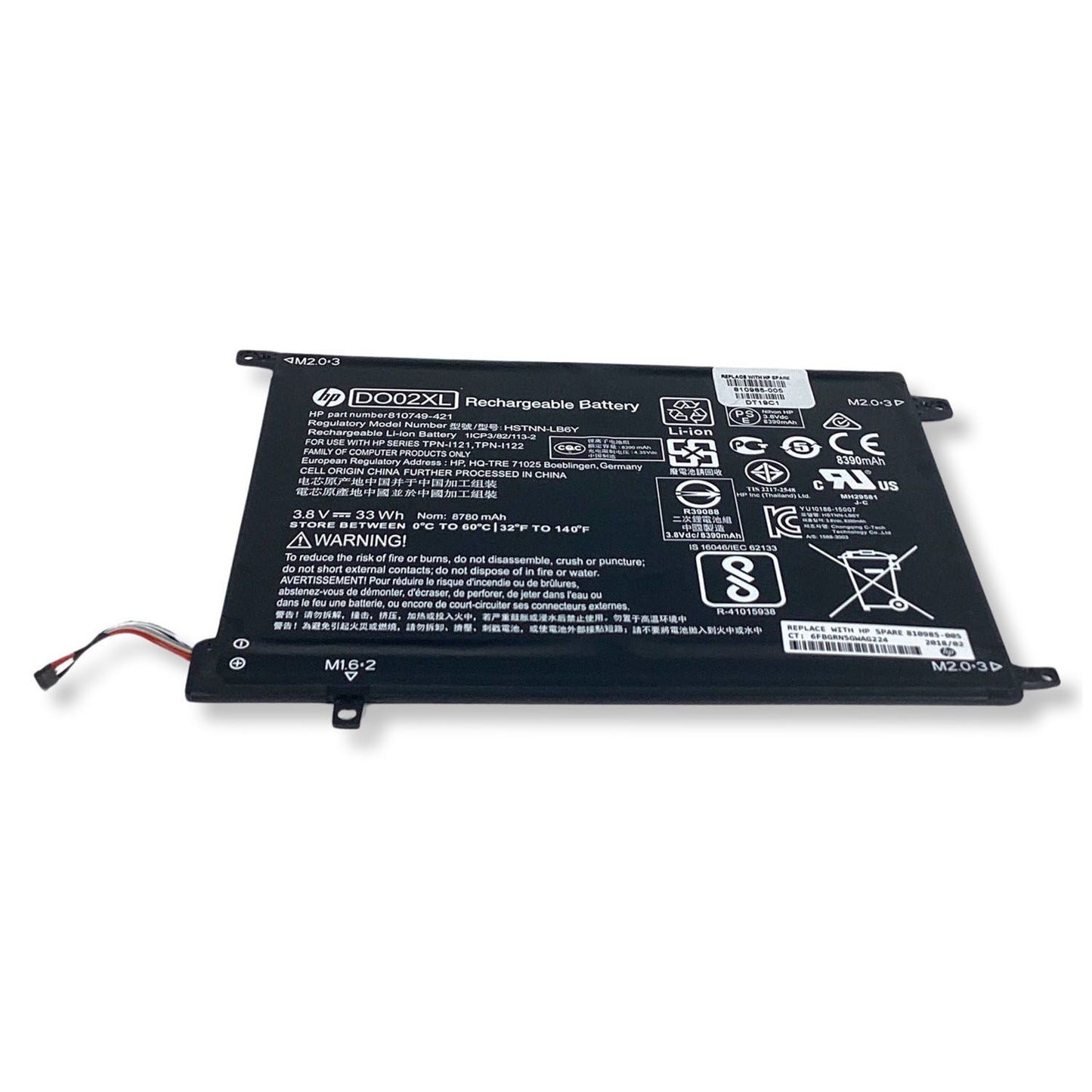 DO02XL Battery for HP Pavilion X2 210 G1 10-N HSTNN-LB6Y 810985-005 810749-2C1