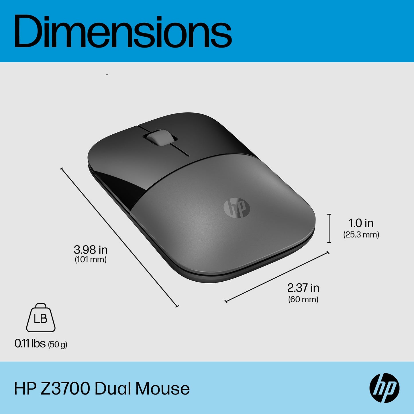 HP Z3700 Dual Silver Mouse