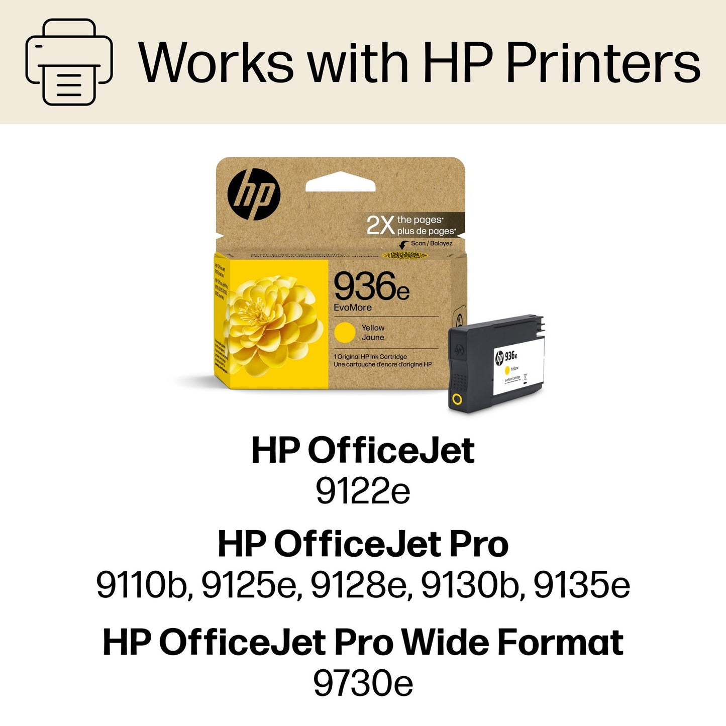HP 936e EvoMore Yellow Original Ink Cartridge, 1,650 pages, 4S6V5LN