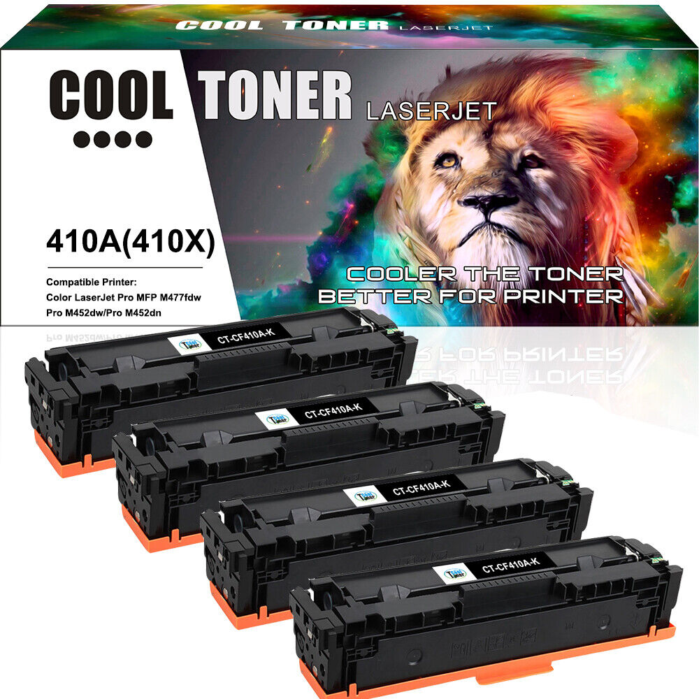 4PK Compatible with HP CF410A 410A Toner LaserJet Pro MFP M452dw M452dn M477fnw