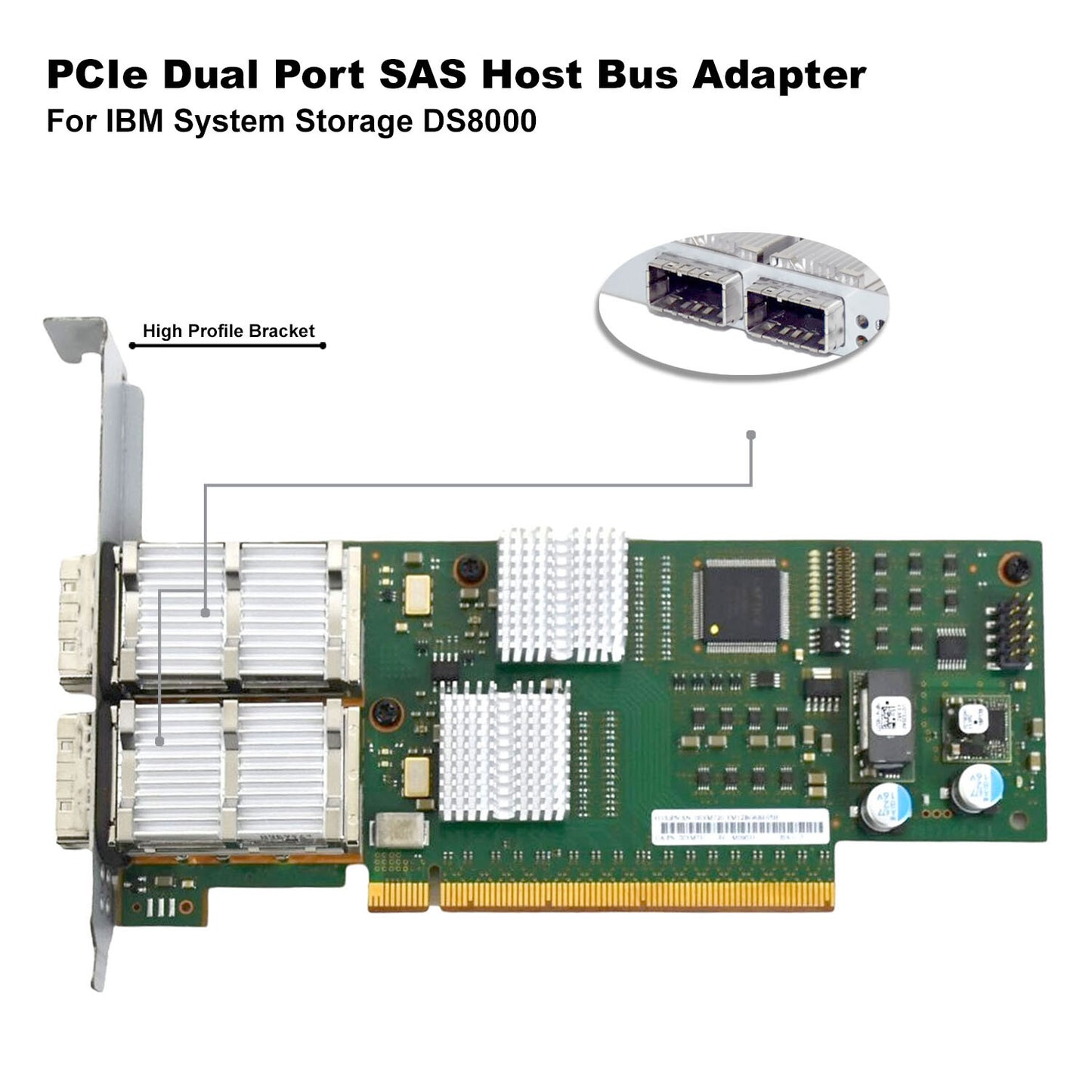 Lot Of 5 IBM PCIe Dual-Port SAS Host Bus Adapter Card DS8000 ? 00YM731 00YM720 (NOT FOR HOME PC)