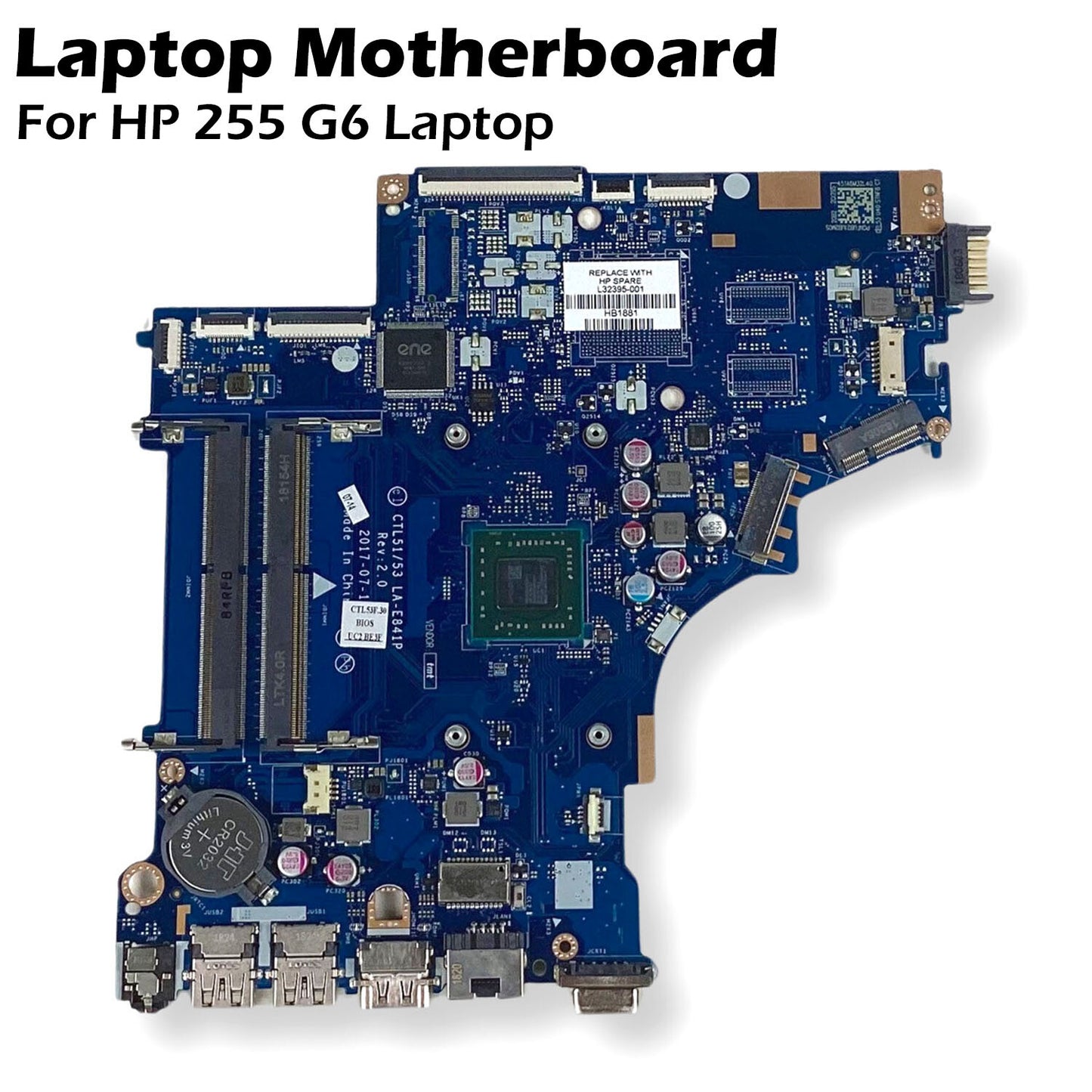 Genuine HP Notebook 255 G6 Laptop Motherboard AMD E2-9000E Processors L32395-001