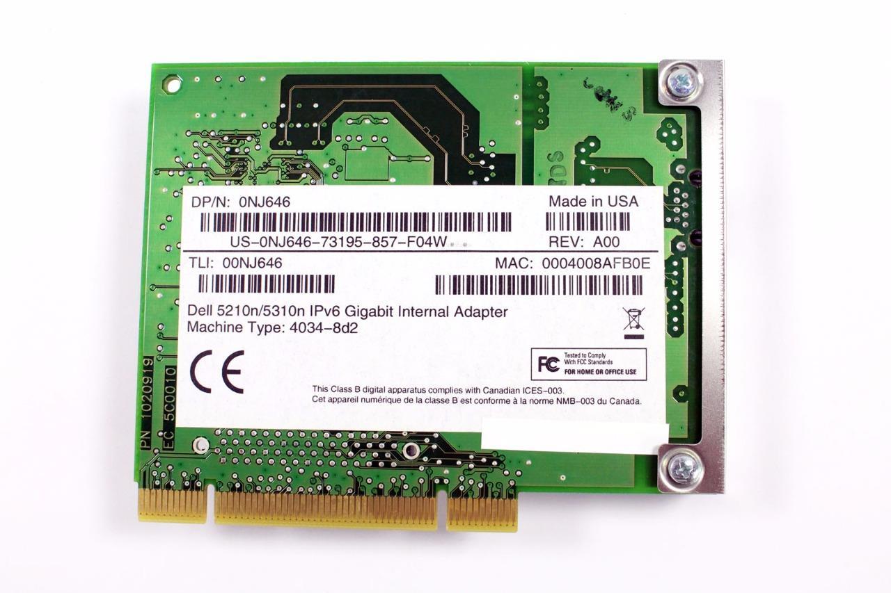 OEM Dell 5210N 5310N IPv6 Network Communication Ethernet Card NJ646 0NJ646