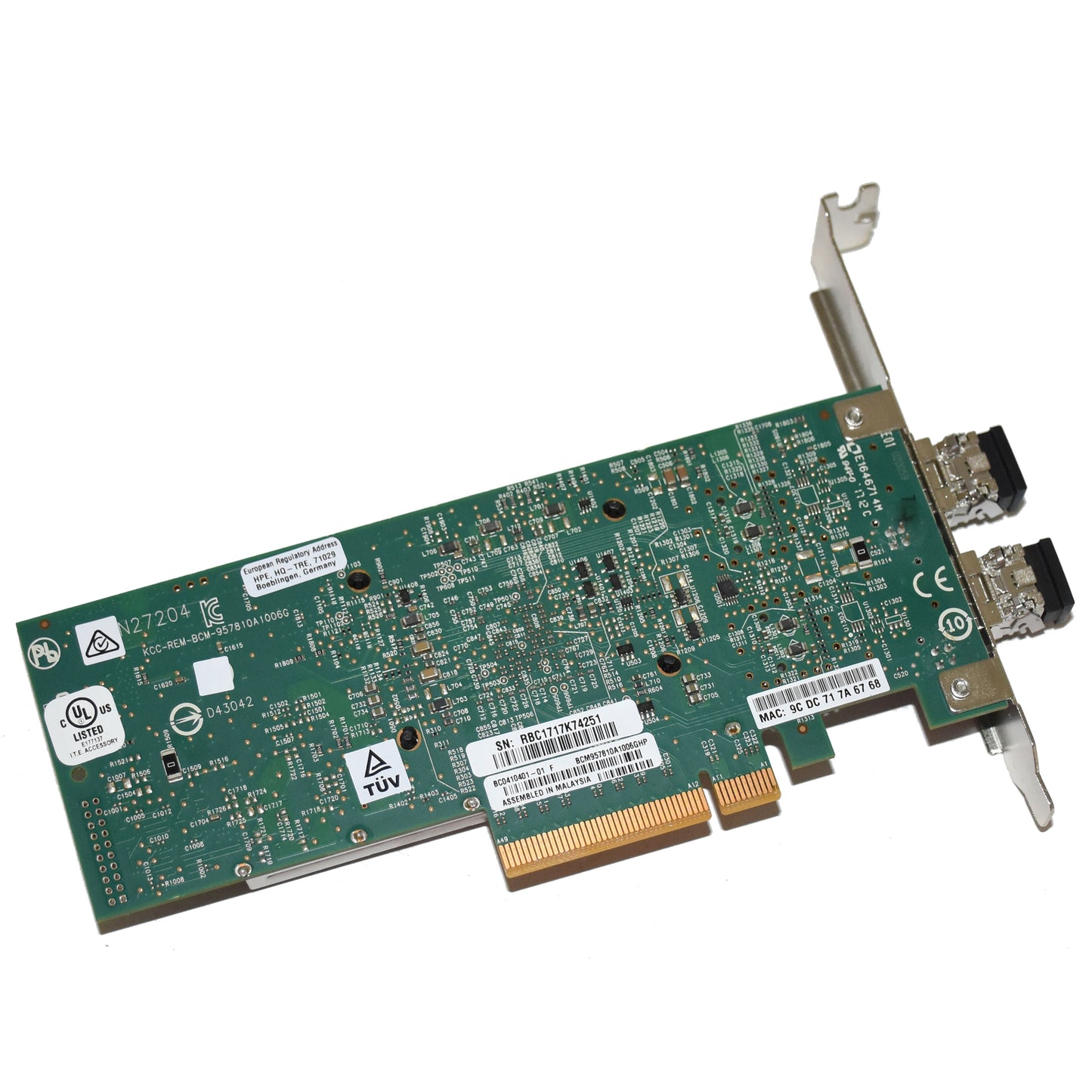 Lot of 2 HPE 530SFP+ 2-Ports 10GbE SFP+ Network Adapter with SFP+ 656244-001