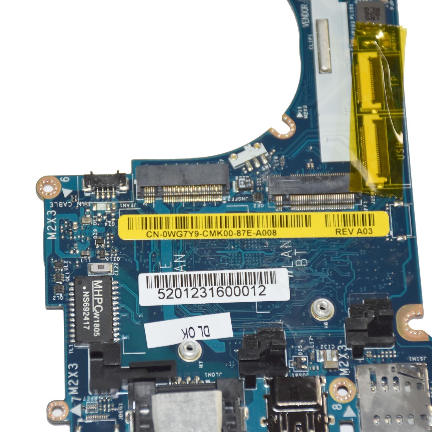 Dell Latitude 7290 7390 Motherboard Core i3-8130U 3.4GHz CPU LA-F312P WG7Y9