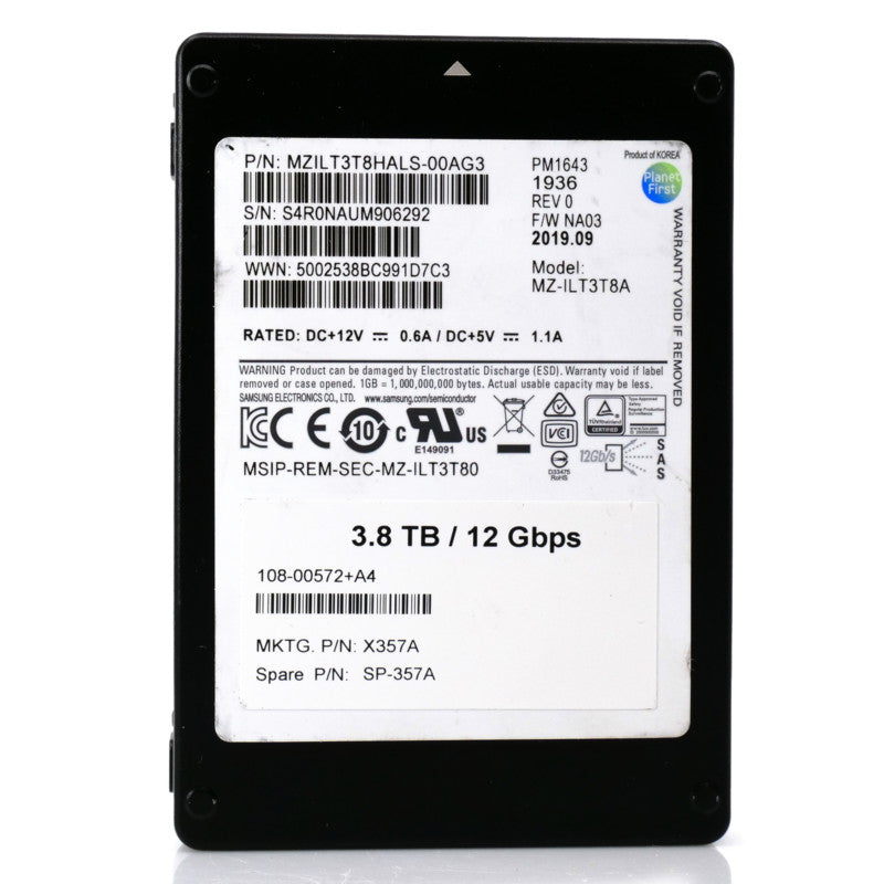 Samsung PM1643 3.84TB Enterprise SSD SAS 12Gb/s 2.5 (NOT FOR HOME PC)
