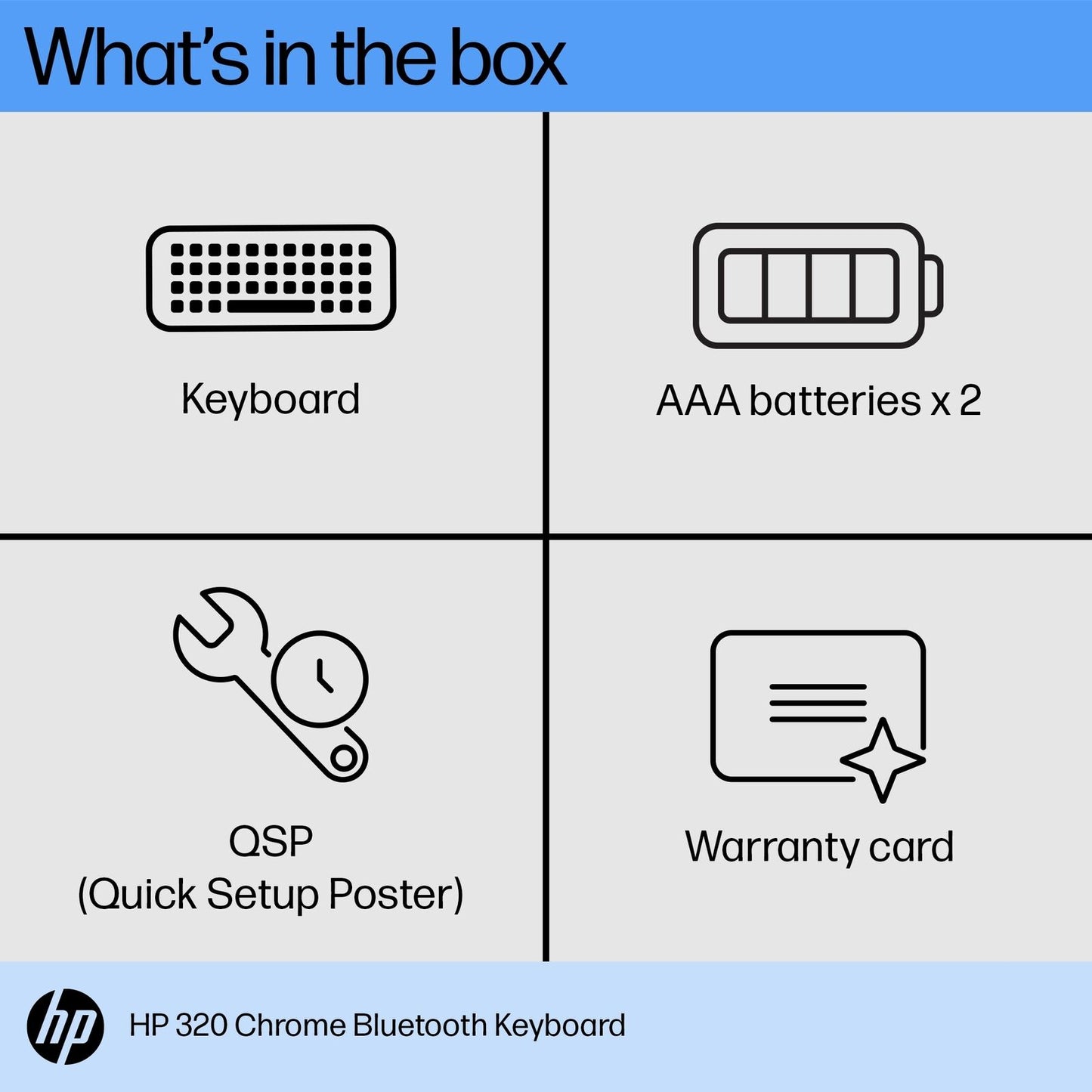 HP 320 Chrome Bluetooth Keyboard