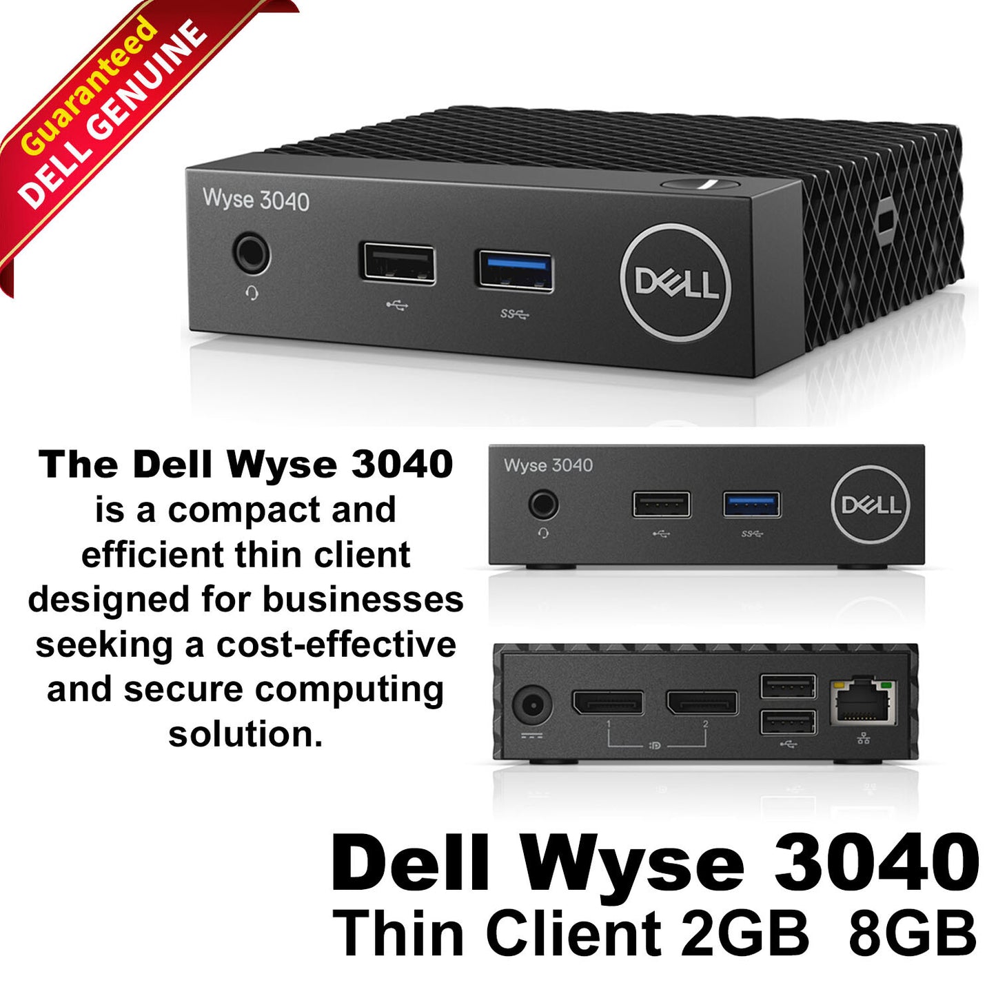 OEM Dell Wyse 3040 Desktop 1.44Ghz 2GB 8GB Atom X5-Z8350 Thin Client OS Non Wifi