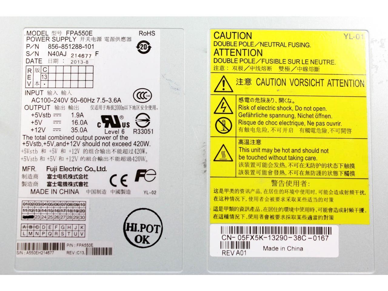 Dell EMC CLARiiON AX4-5 420W Power Supply FPA550E 856-851288-101 5FX5K