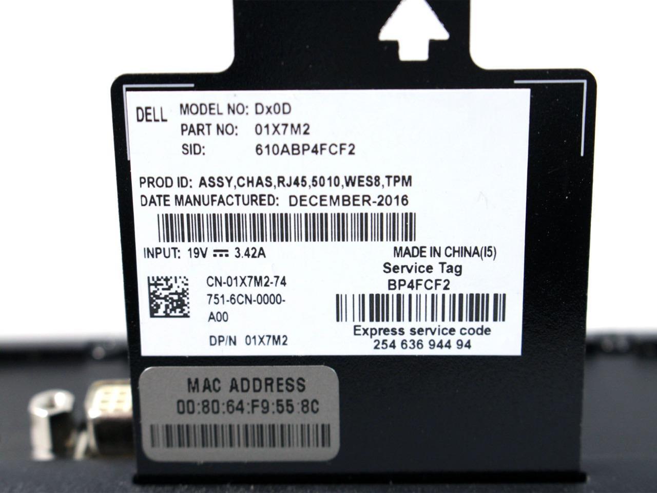 Dell Wyse 5010 Thin Client AMD G-T48E 1.4GHz 4GB RAM DDR3 Cloud OS RJ-45 1X7M2