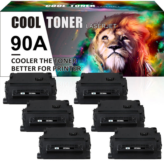 6PK Toner Compatible with HP 90A CE390A LaserJet Enterprise 600 M601 M602 M603
