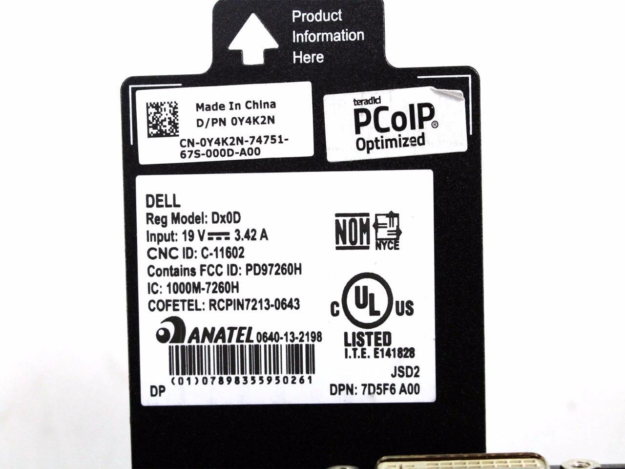 Dell Wyse 5010 Dx0D 2GB RAM 1.4 Ghz Dual-core Ethernet RJ-45 Y4K2N+Device Only