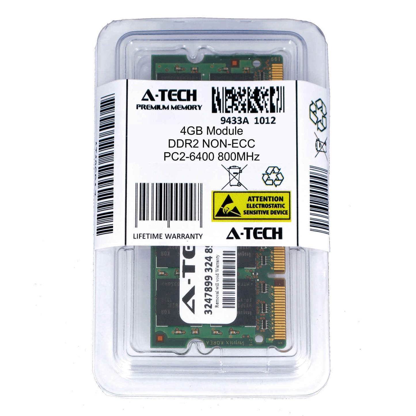 4GB DDR2 PC2-6400 800MHz SODIMM (Dell SNPNY687C/4G Equivalent) Memory RAM