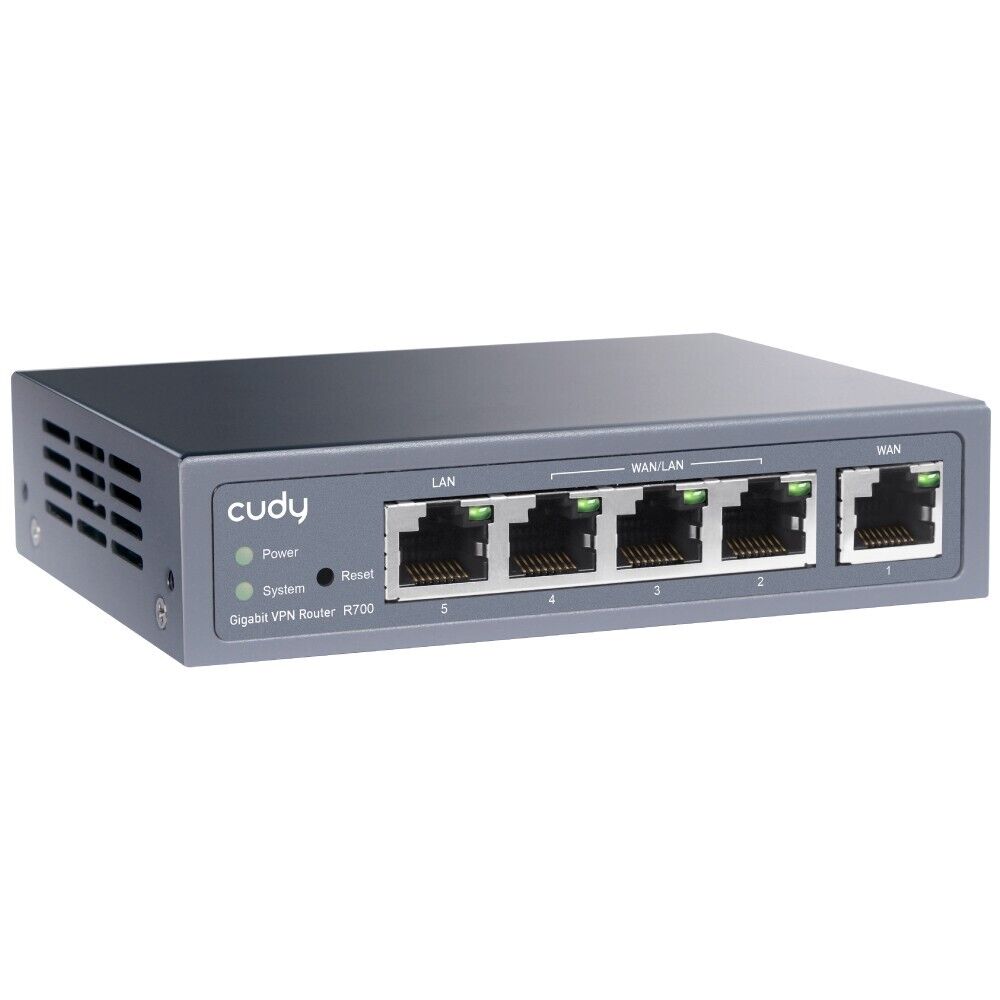 Cudy R700 | 5-Port 1000Mbps Gigabit Multi-WAN VPN Router | 3 Config WAN/LANs