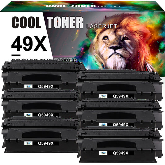 6PK Black Q5949X 49X Toner Compatible With HP LaserJet 3390 3392 1320tn Printer