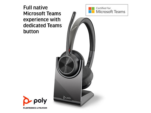 Poly Voyager 4320-M Microsoft Teams Certified Headset with charge stand