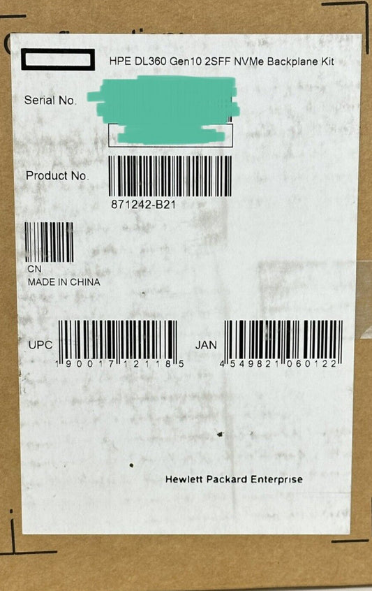 HPE DL360 Gen10 2SFF NVMe U.2 Cage+Backplane+Riser+Power+Signal Cable Enable Kit