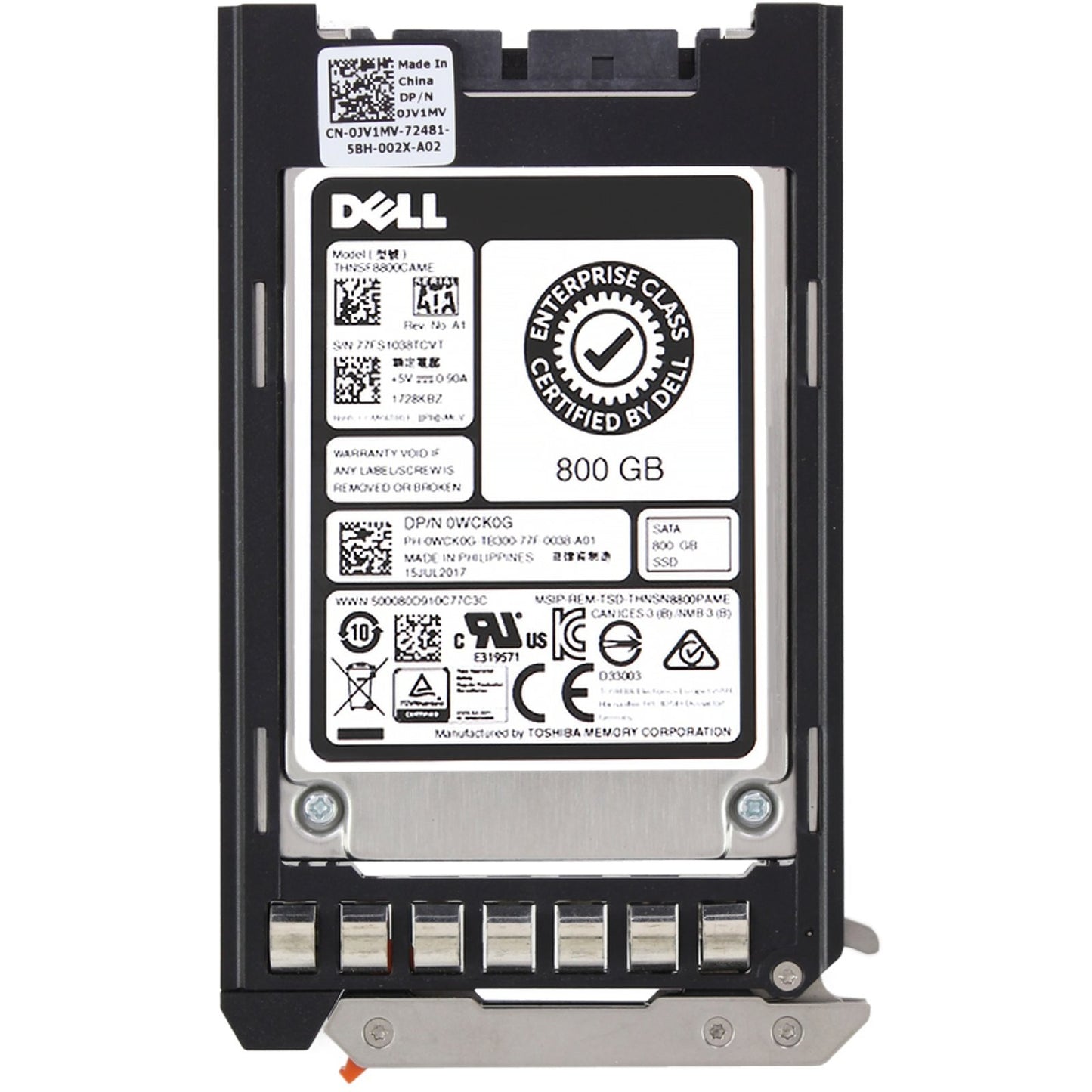 Dell 400GB 6Gbps SATA MU MLC 1.8 SSD S3610 CPO (09TVP) -R