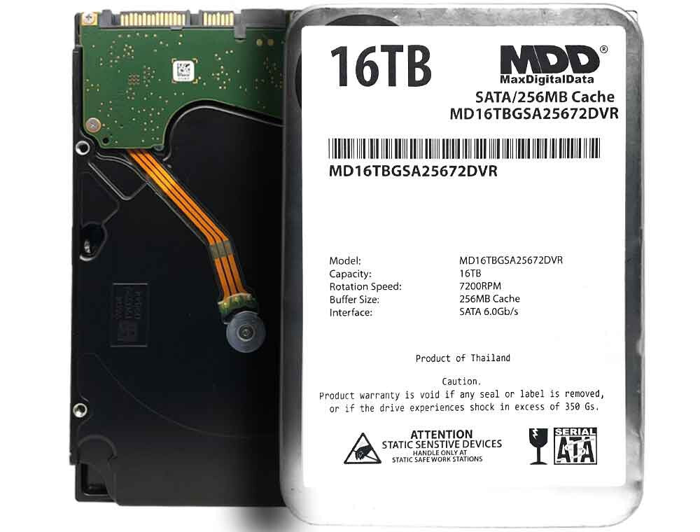 MDD 16TB 7200RPM 256MB Cache SATA 6.0Gb/s 3.5" Internal Surveillance Hard Drive