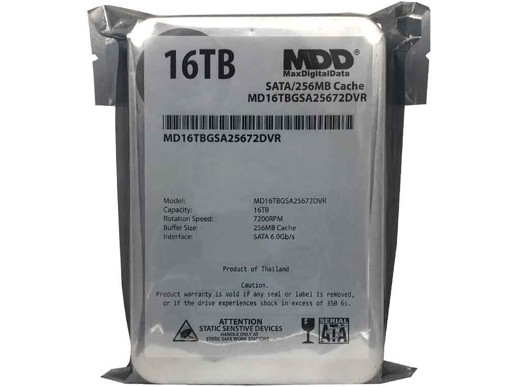MDD 16TB 7200RPM 256MB Cache SATA 6.0Gb/s 3.5" Internal Surveillance Hard Drive