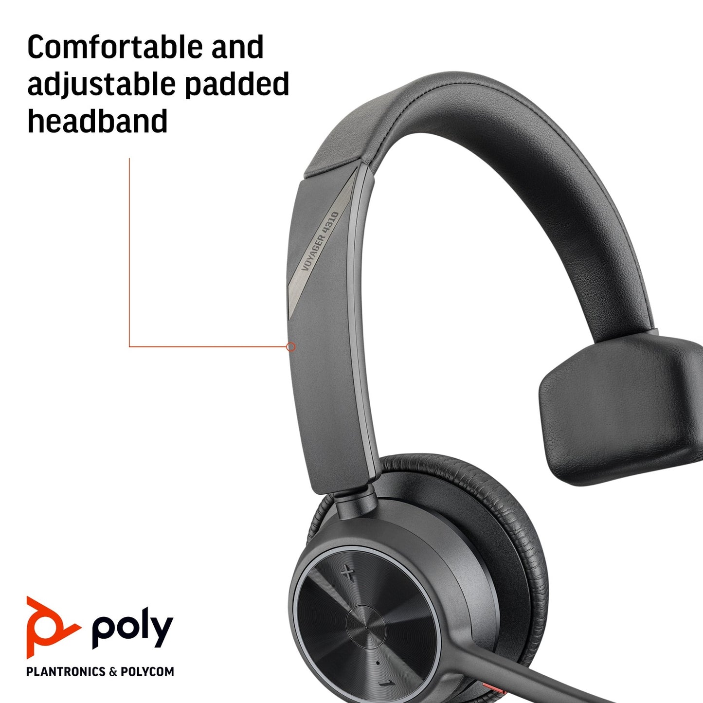 Poly Voyager 4310-M UC Headset +USB-A to USB-C Cable +BT700 dongle