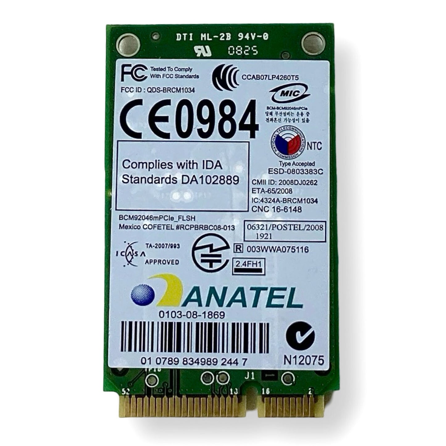 Lot x 10 Dell Latitude E5400 Mini PCI Express Wireless Bluetooth Card P560G PW87