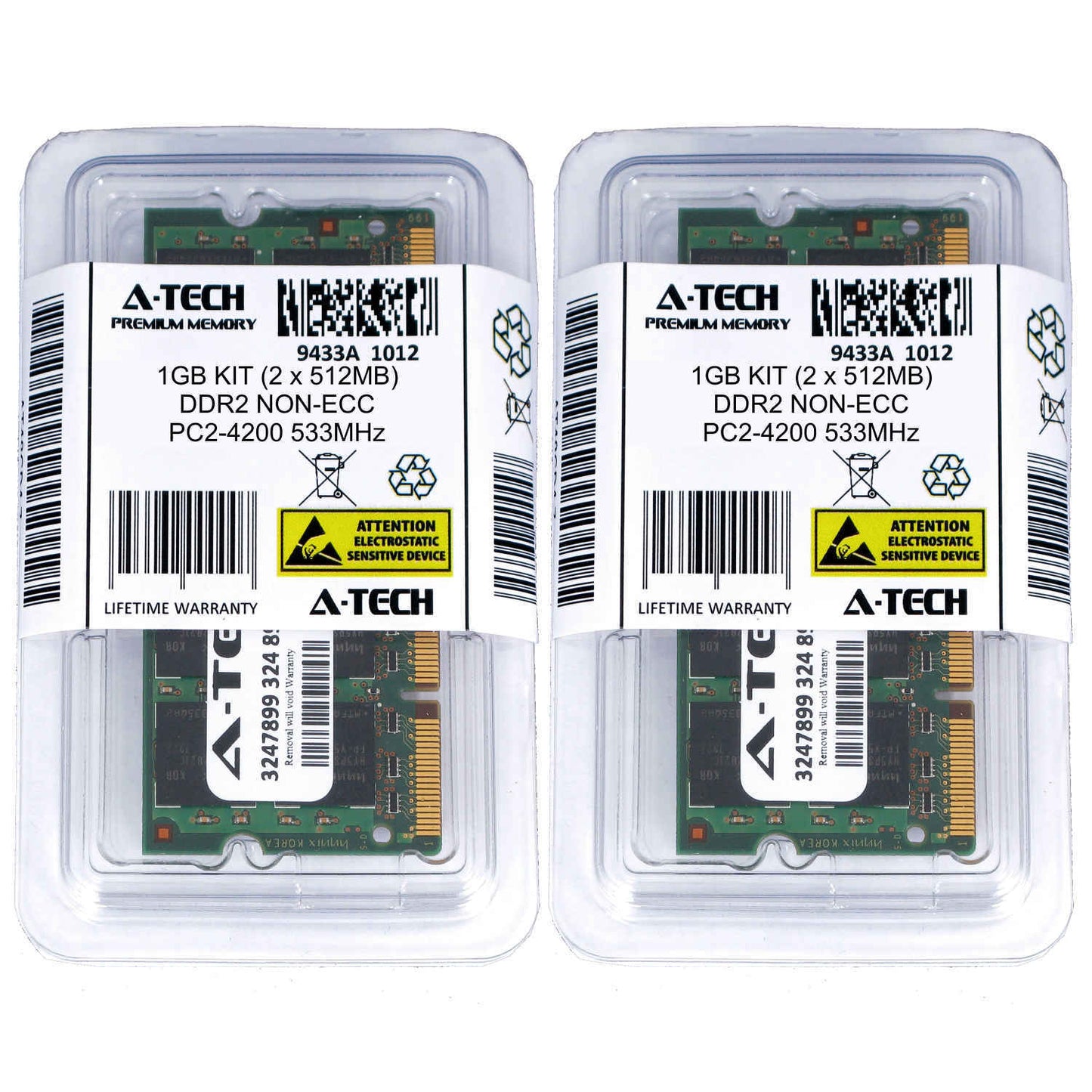 1GB 2 x 512MB DDR 2 Laptop Modules 4200 533 Notebook 200p 200-pin Memory Ram Lot