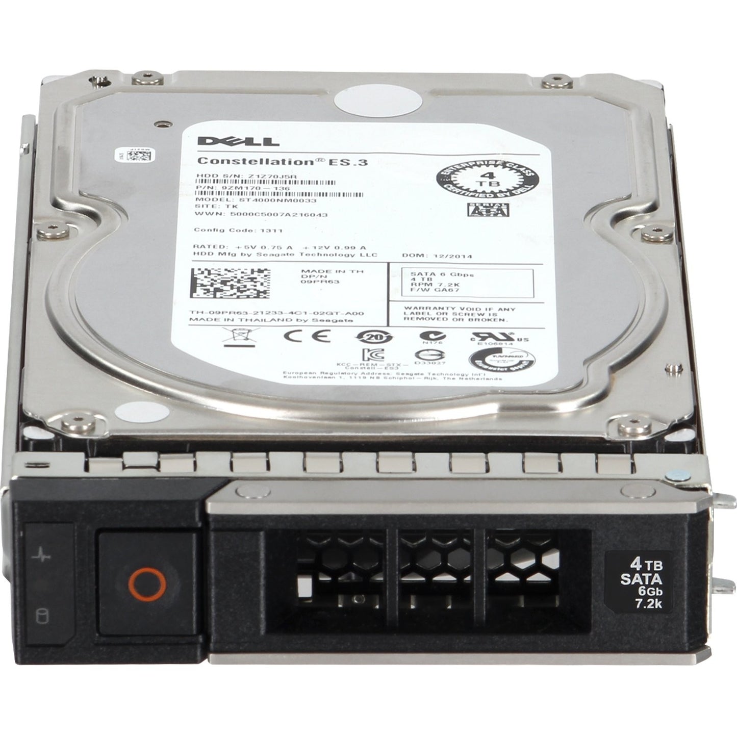Dell 4TB 7.2K 512n 6Gbps SATA 3.5 HDD Constellation ES.3 (9PR63) -CR